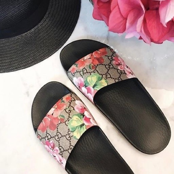 Gucci Shoes - Authentic Floral Gucci Slides